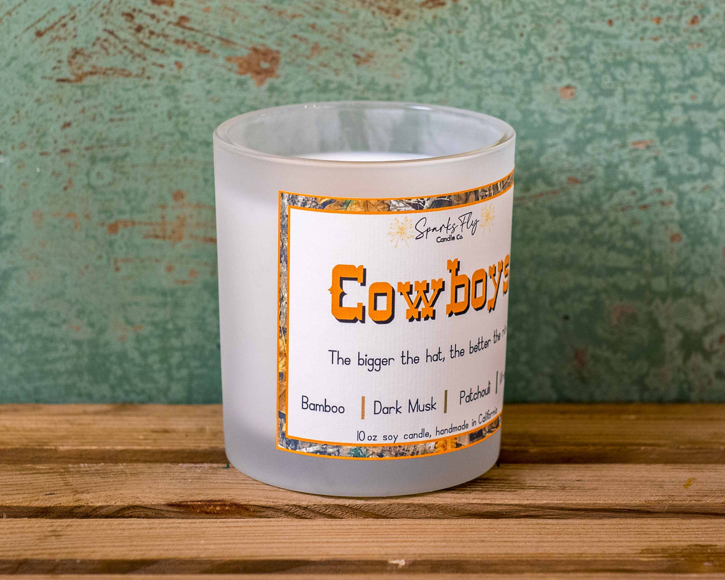 Cowboy: The bigger the hat, the better the ride!   Soy Candle