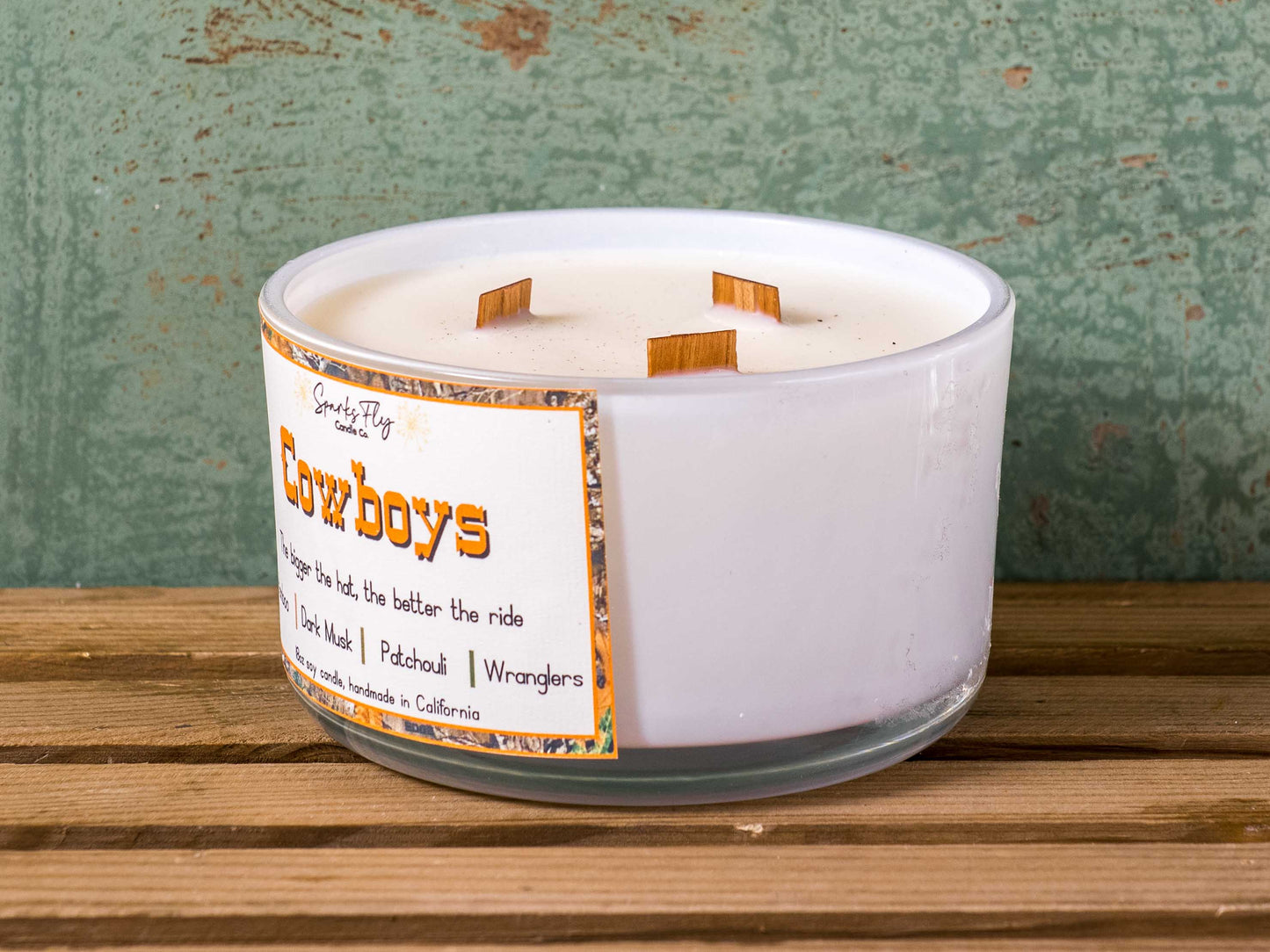 Cowboy: The bigger the hat, the better the ride!   Soy Candle