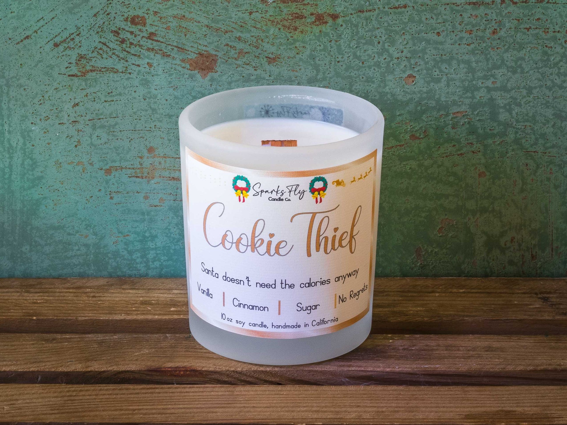 Cookie Thief Sassy Candle; saving Santa from extra calories!
