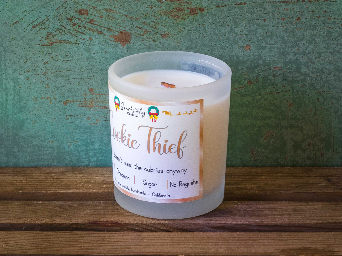 Cookie Thief Sassy Candle; saving Santa from extra calories!