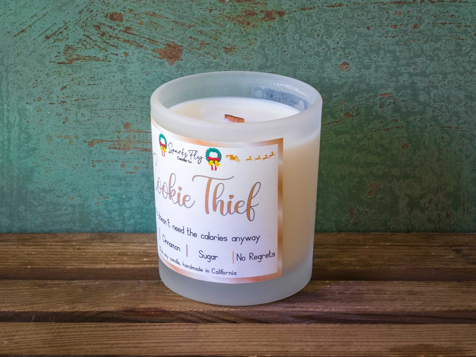 Cookie Thief Sassy Candle; saving Santa from extra calories!