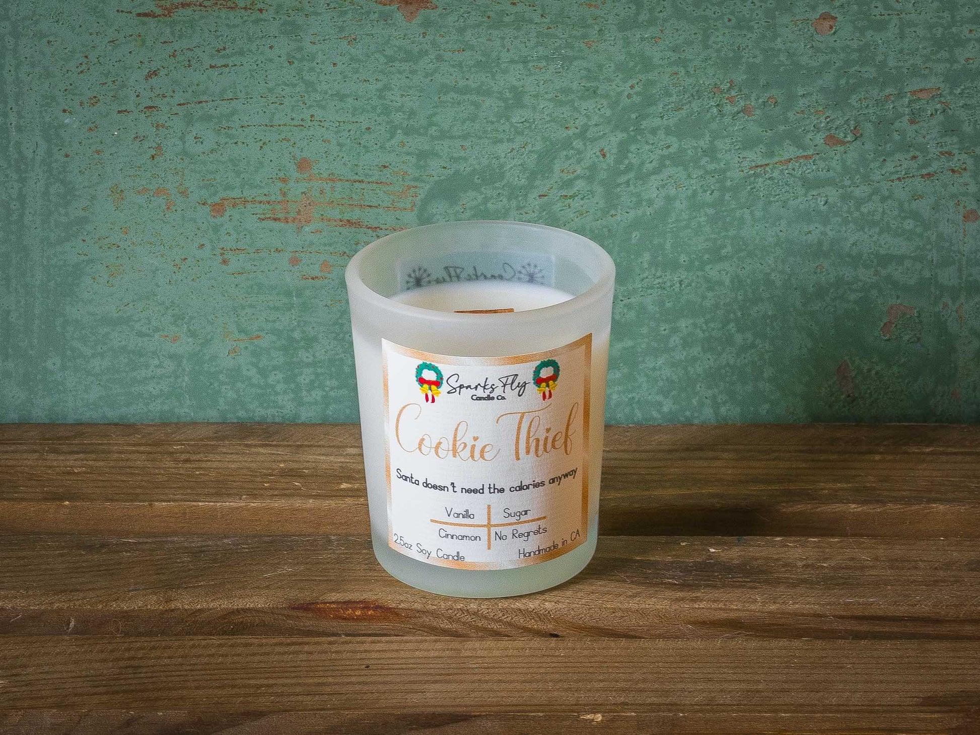 Cookie Thief Sassy Candle; saving Santa from extra calories!