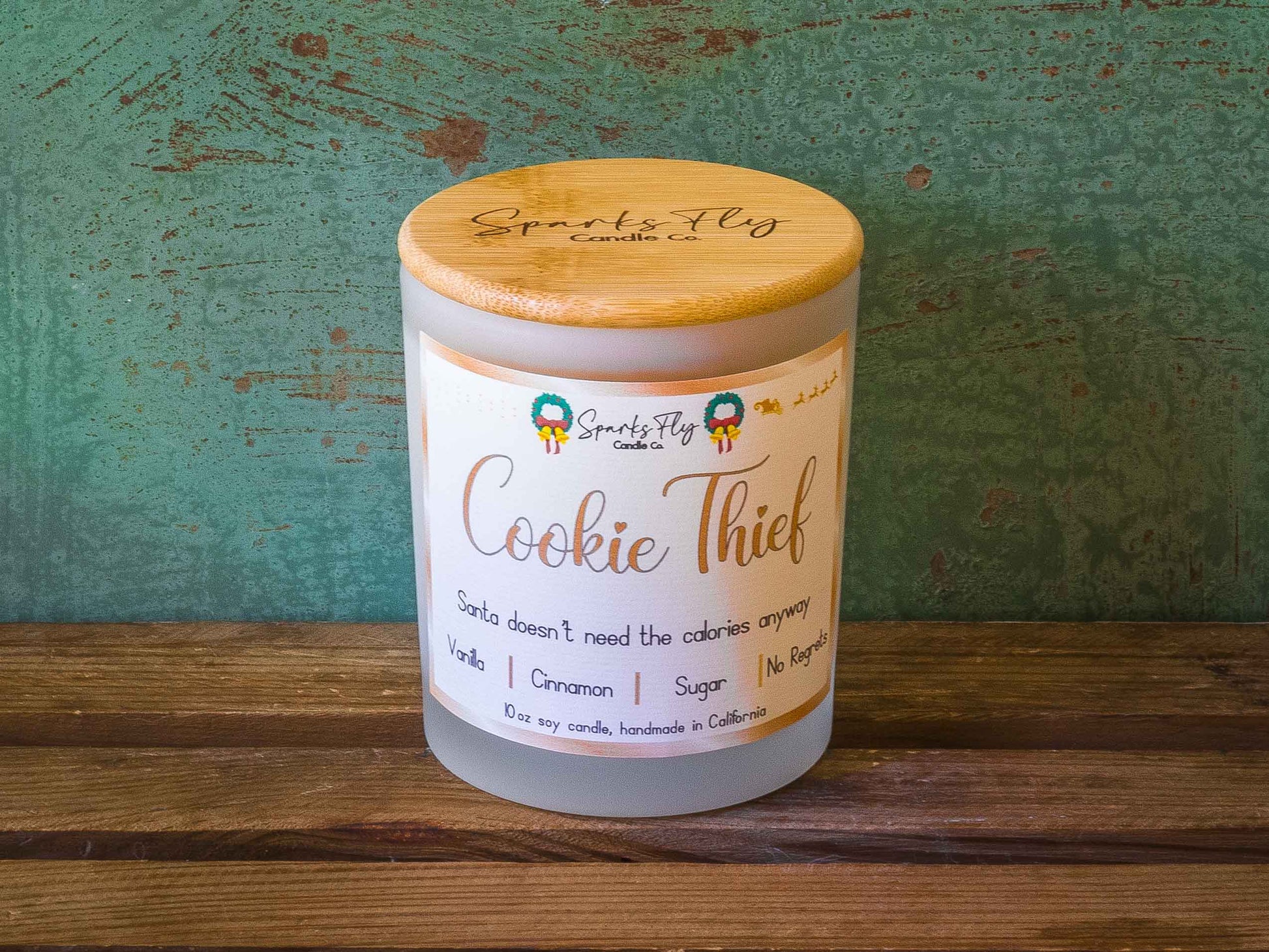 Cookie Thief Sassy Candle; saving Santa from extra calories!