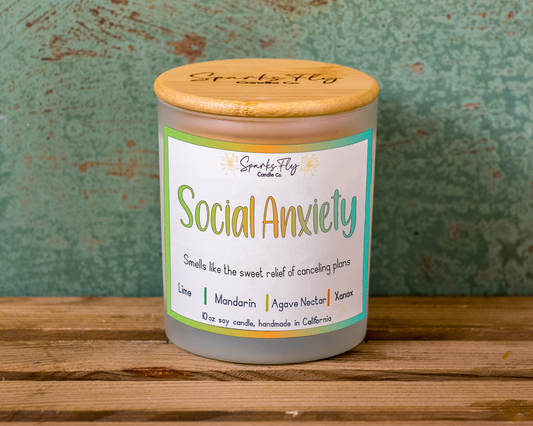 Social Anxiety: Smells like the sweet relief of canceled plans!   Soy Candle