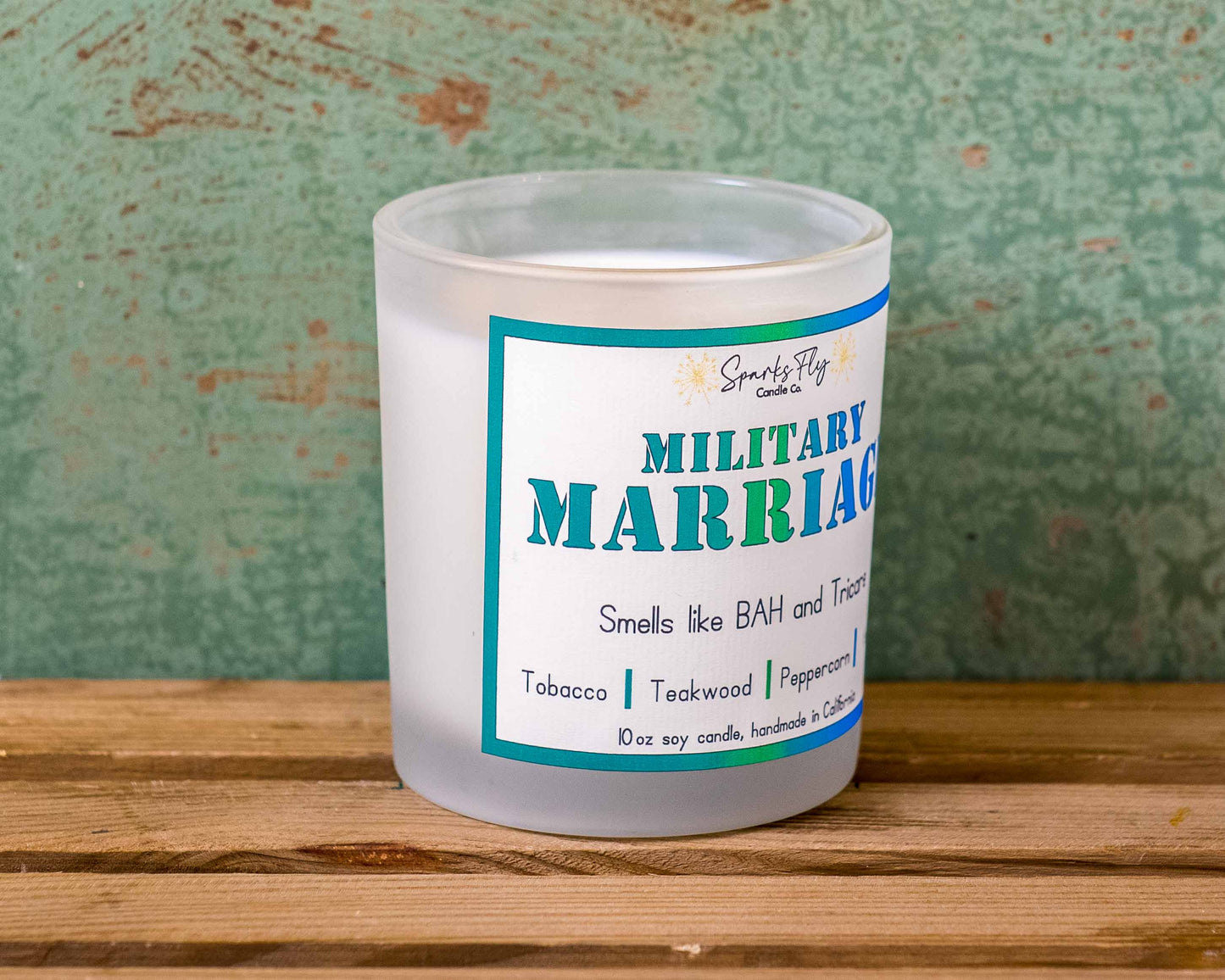 Military Marriage Candle - The comforting aroma of BAH benefits & Tricare security