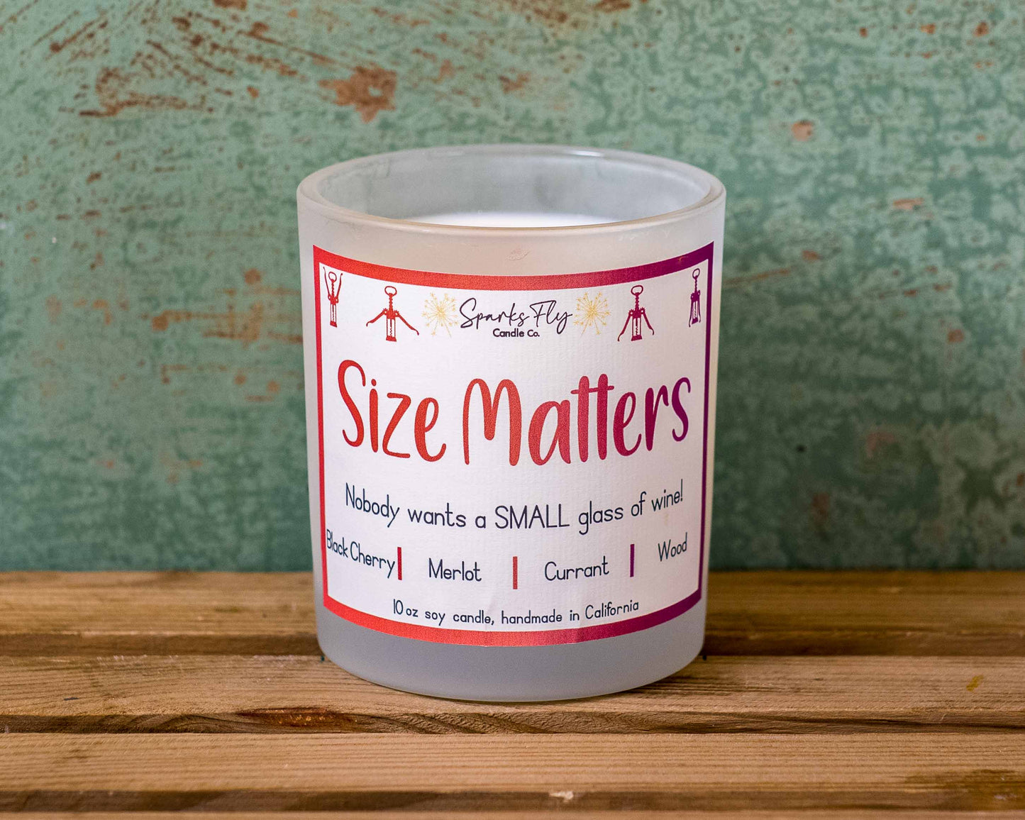 Size Matters Candle - A playful nod to wine lovers who know bigger is better.