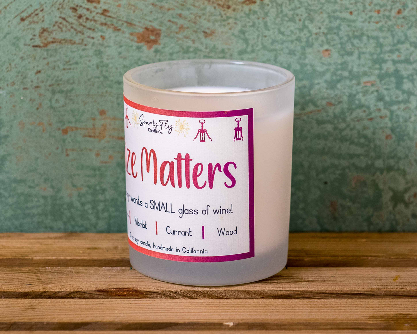 Size Matters Candle - A playful nod to wine lovers who know bigger is better.