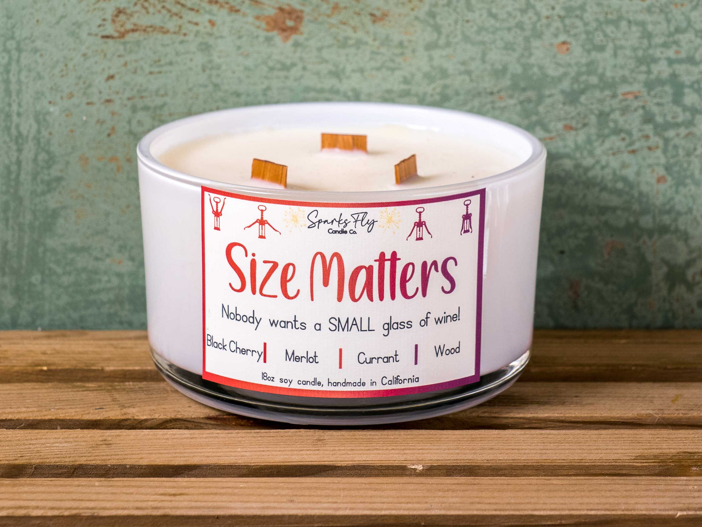 Size Matters Candle - A playful nod to wine lovers who know bigger is better.