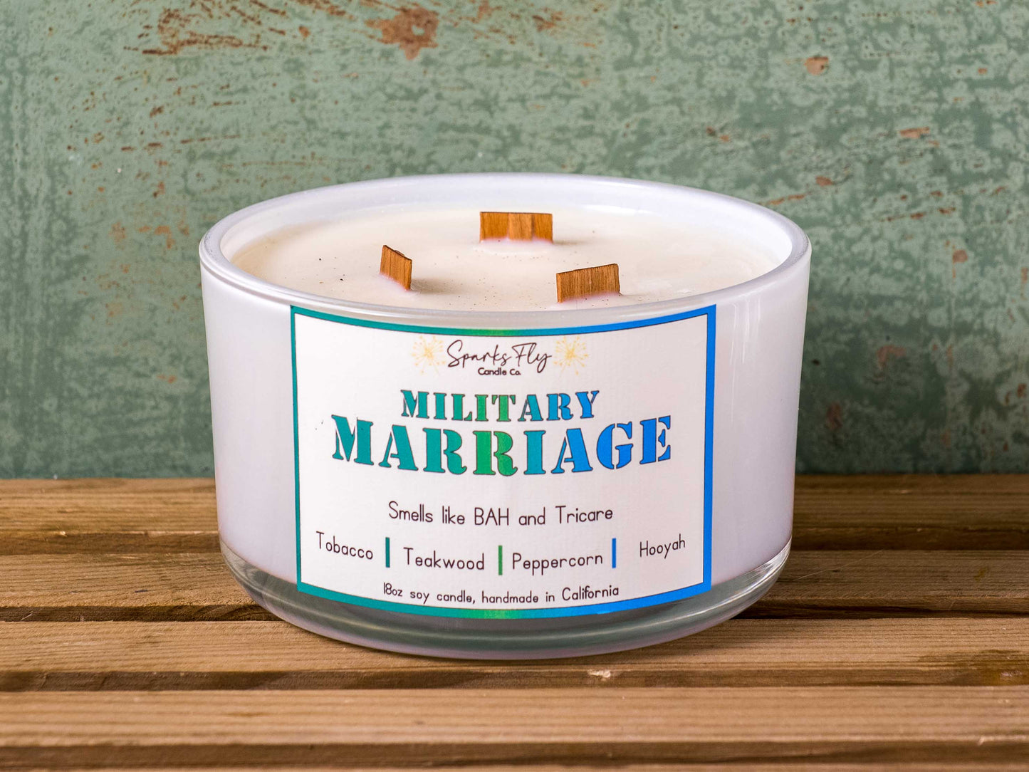 Military Marriage Candle - The comforting aroma of BAH benefits & Tricare security