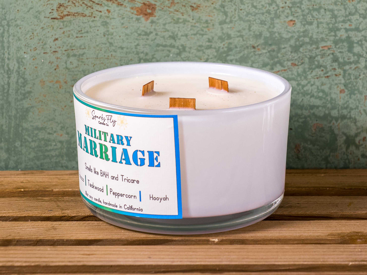 Military Marriage Candle - The comforting aroma of BAH benefits & Tricare security