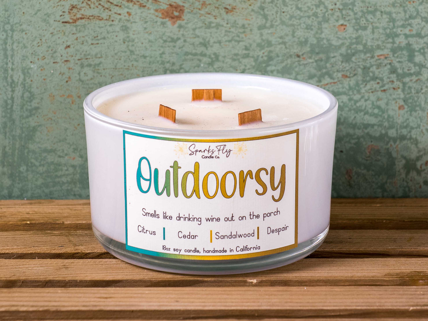 Outdoorsy Candle - The aroma of sipping fine wine in the embrace of fresh porch air.