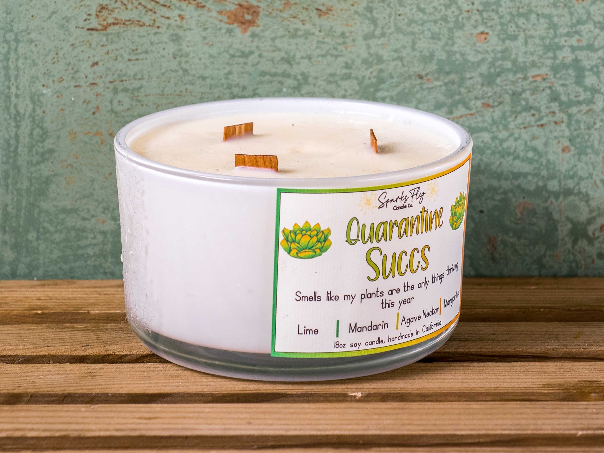 Quarantine Succs Candle - A nod to thriving plants amidst a year of staying in.