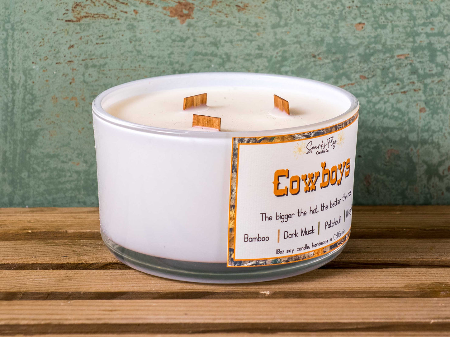 Cowboy: The bigger the hat, the better the ride!   Soy Candle