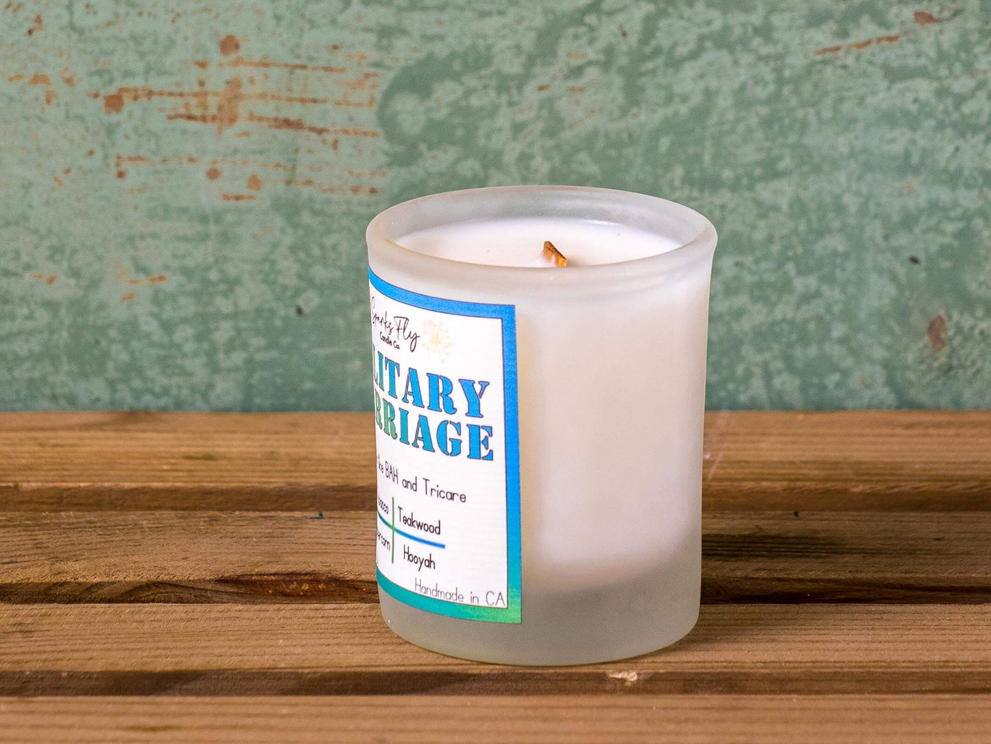 Military Marriage Candle - The comforting aroma of BAH benefits & Tricare security