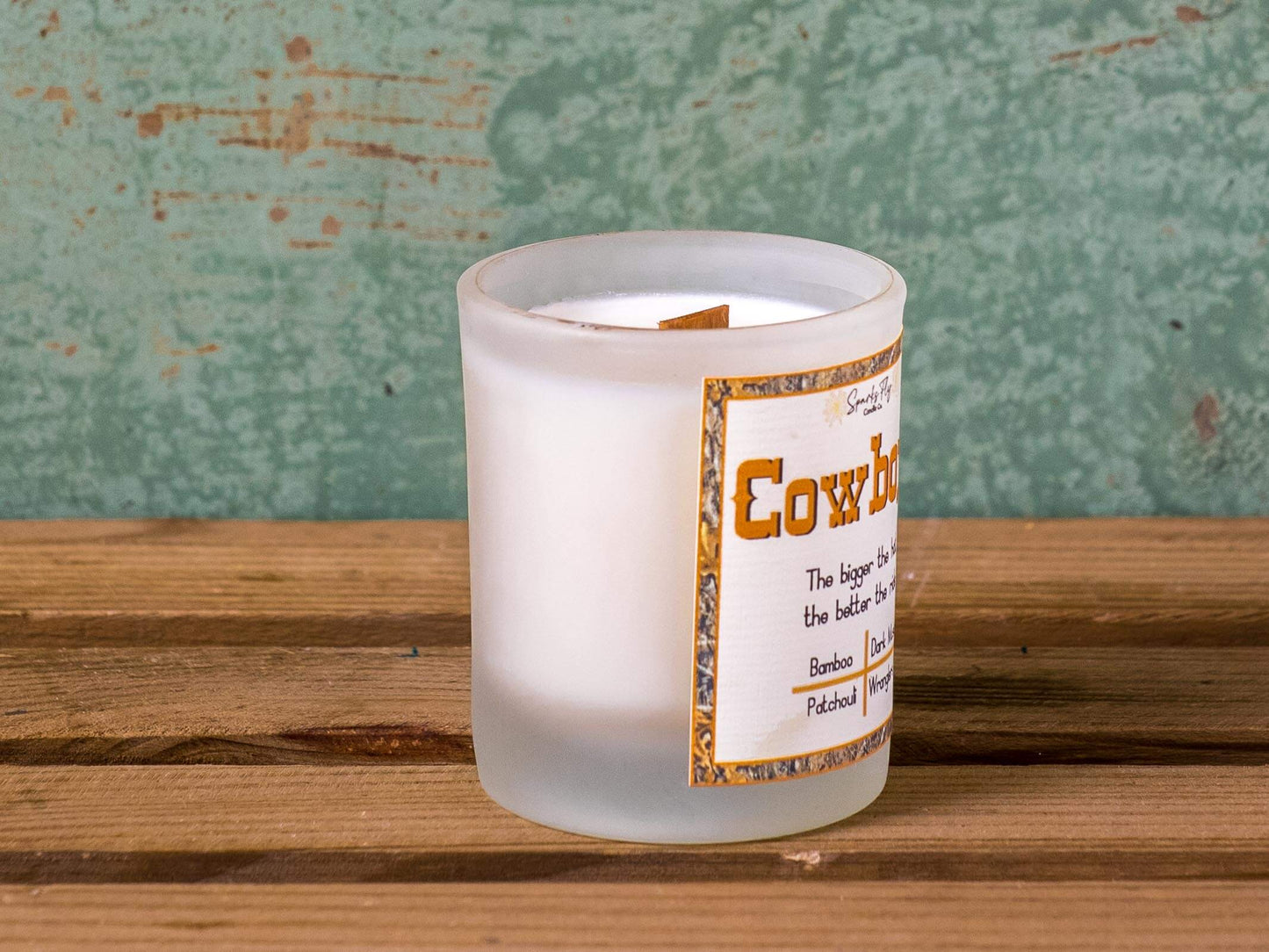 Cowboy: The bigger the hat, the better the ride!   Soy Candle