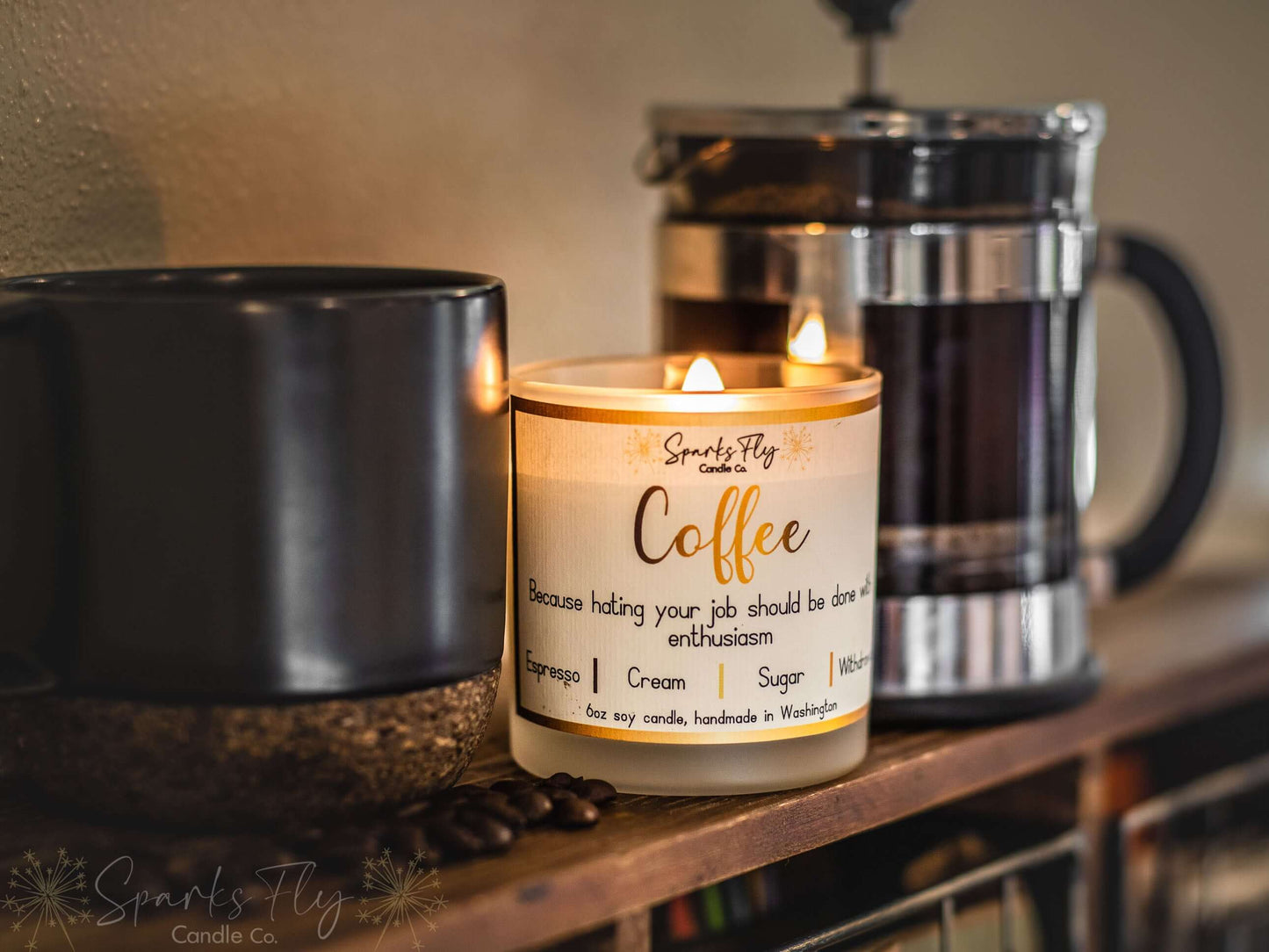 Coffee Sassy Candle; power your job disdain with vibrant zeal