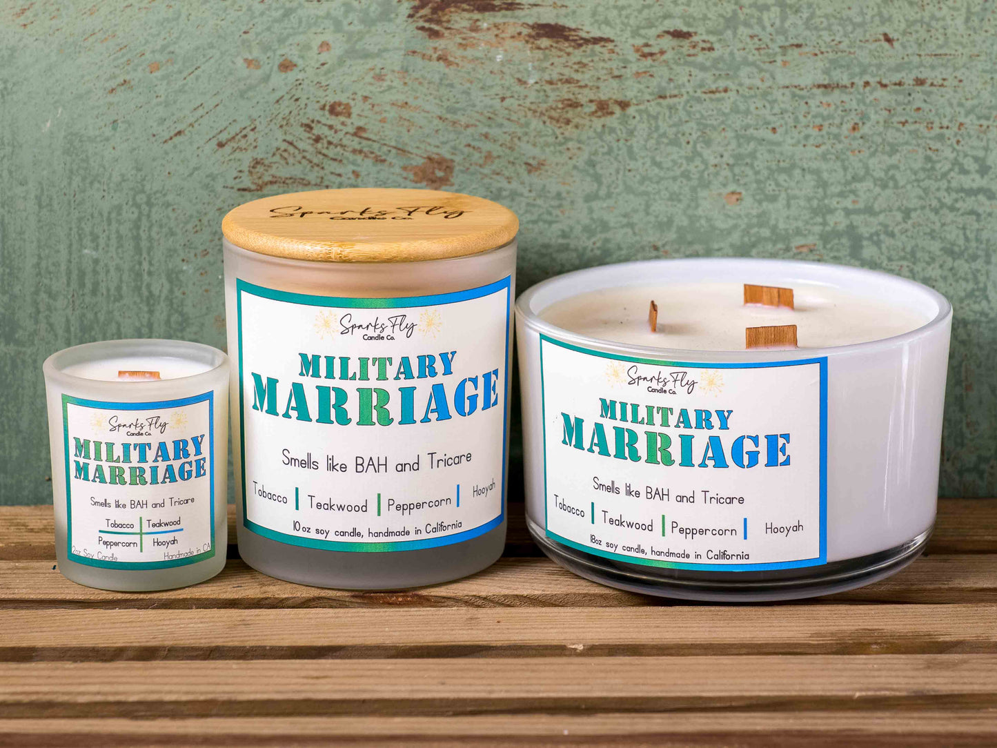 Military Marriage Candle - The comforting aroma of BAH benefits & Tricare security