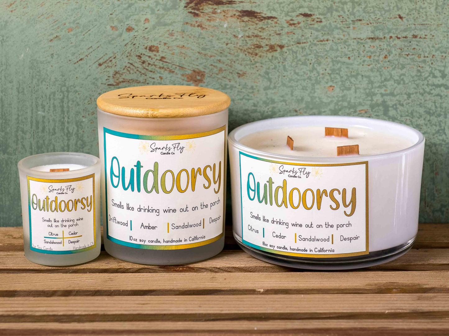 Outdoorsy Candle - The aroma of sipping fine wine in the embrace of fresh porch air.