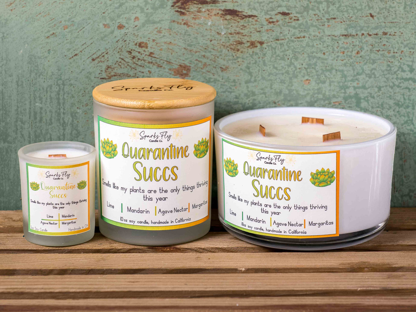 Quarantine Succs Candle - A nod to thriving plants amidst a year of staying in.