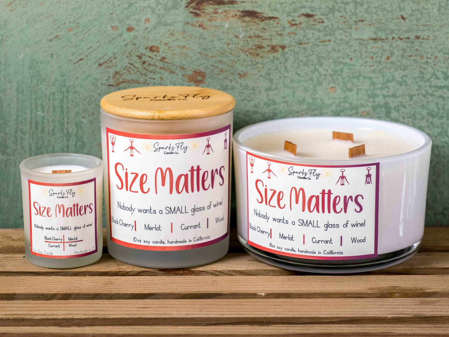 Size Matters Candle - A playful nod to wine lovers who know bigger is better.