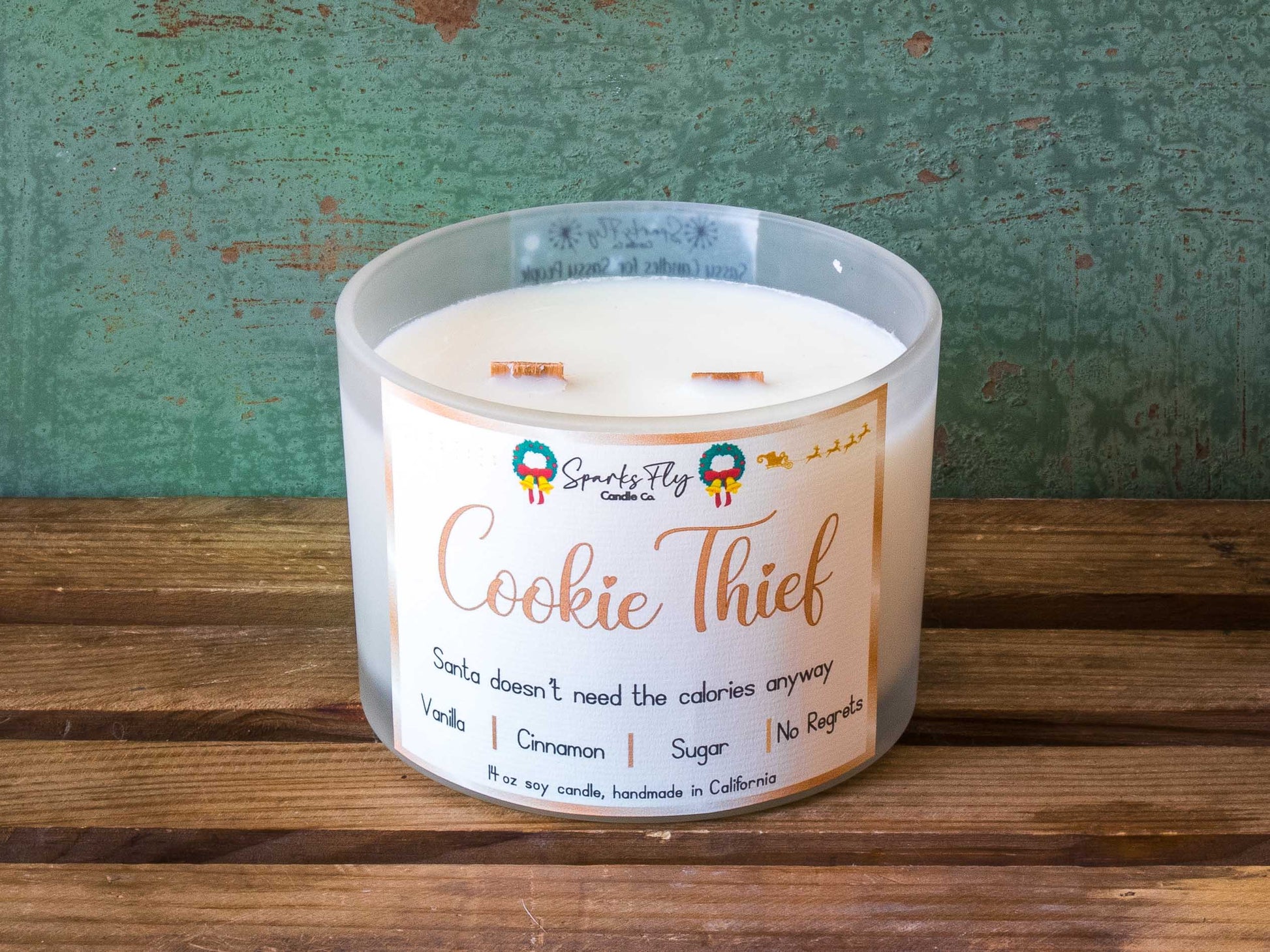 Cookie Thief Sassy Candle; saving Santa from extra calories!