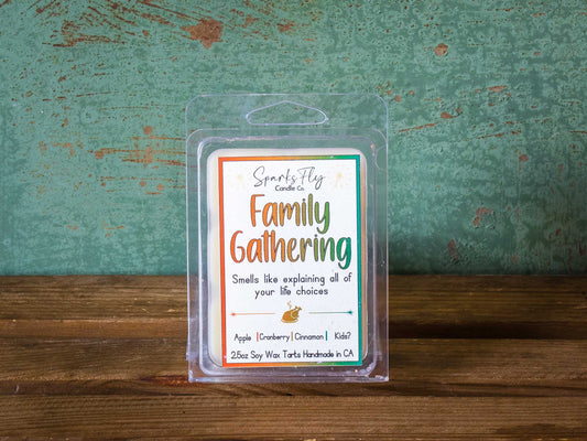 Family Gathering Candle - Scent of life choices & that all-too-familiar Q&A session at reunions.
